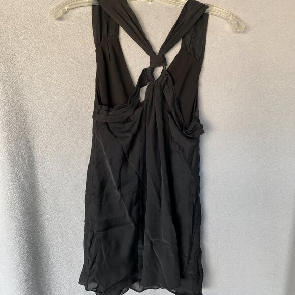 Banana Republic 100% Silk Black Twist Back Tank Top Size S | Sleeveless Blouse - Picture 3 of 8